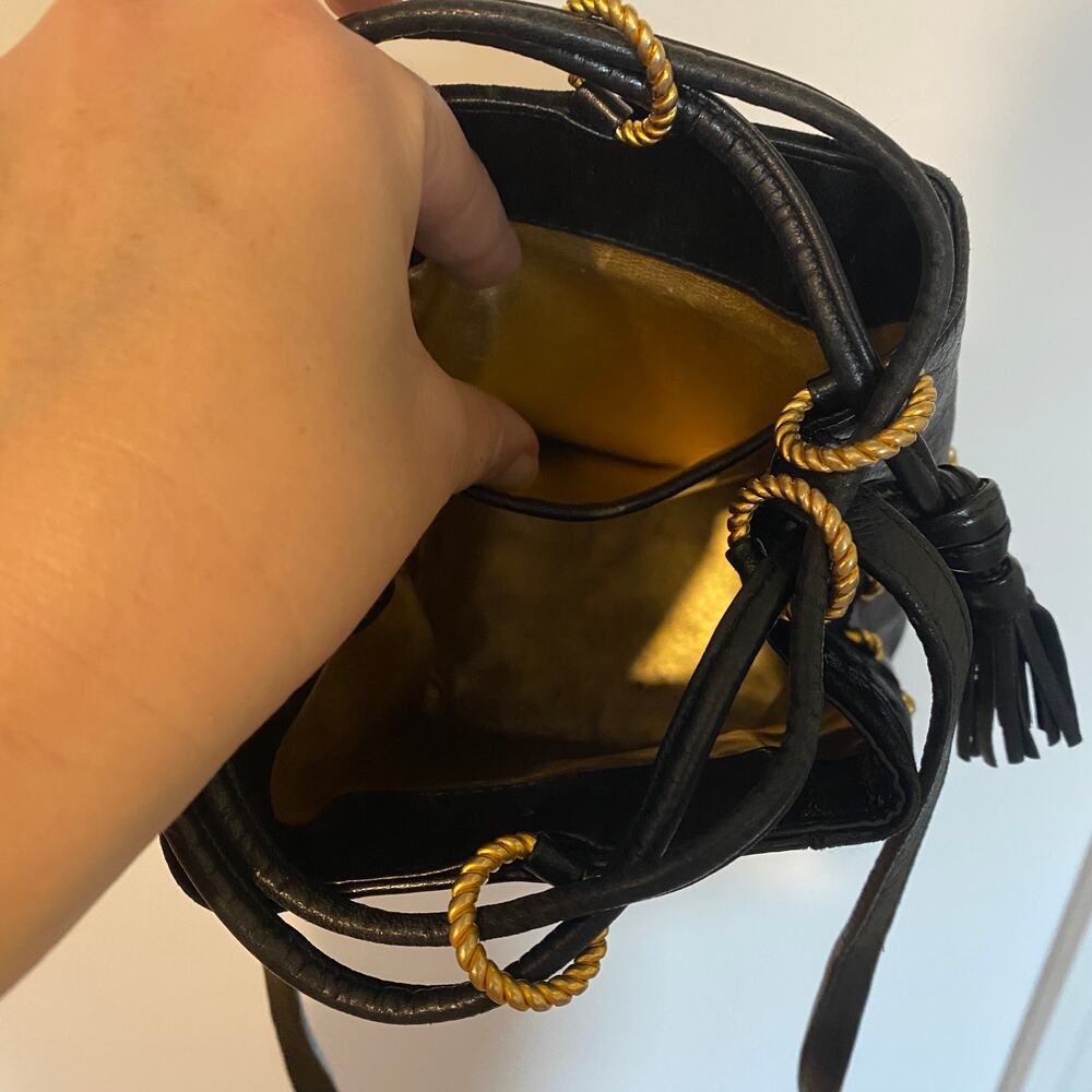 Salvatore Ferragamo Patchwork Small Bag Black Lea… - image 7